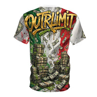 OUTRLIMIT Hustlin Made Me Rich AOP Tee - Italian Words