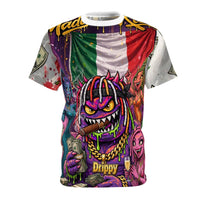 OUTRLIMIT Hustlin Made Me Rich AOP Tee - Italian Front & Back