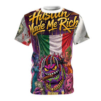 OUTRLIMIT Hustlin Made Me Rich AOP Tee - Italian Words