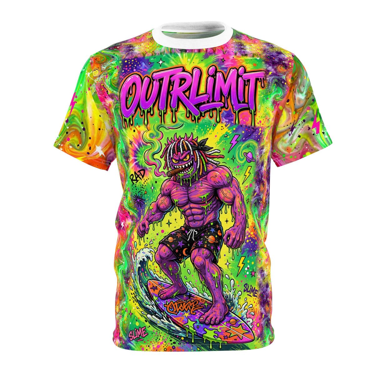 OUTRLIMIT Neon Drippy Surf AOP Tee