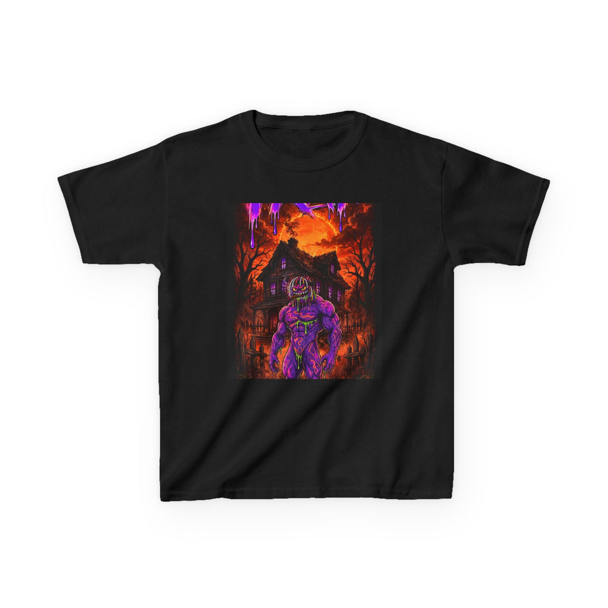 OUTRLIMIT TRAP Round Orange Sun Haunted Tee - Kids