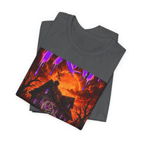 OUTRLIMIT TRAP Round Orange Sun Haunted Tee - Adult