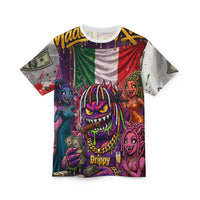OUTRLIMIT Hustlin Made Me Rich AOP Tee - Italian Front & Back
