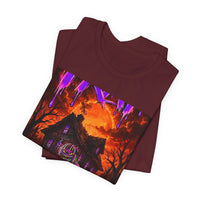 OUTRLIMIT TRAP Round Orange Sun Haunted Tee - Adult