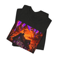 OUTRLIMIT TRAP Round Orange Sun Haunted Tee - Adult