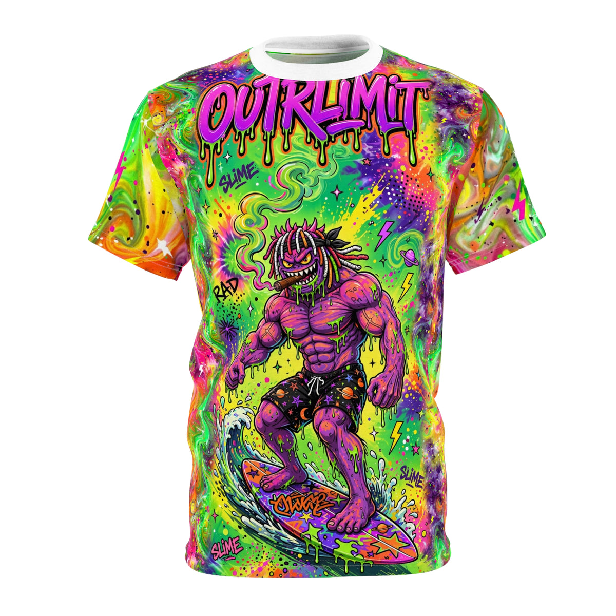 OUTRLIMIT Neon Drippy Surf AOP Tee (Classic)