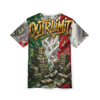 OUTRLIMIT Hustlin Made Me Rich AOP Tee - Italian Words
