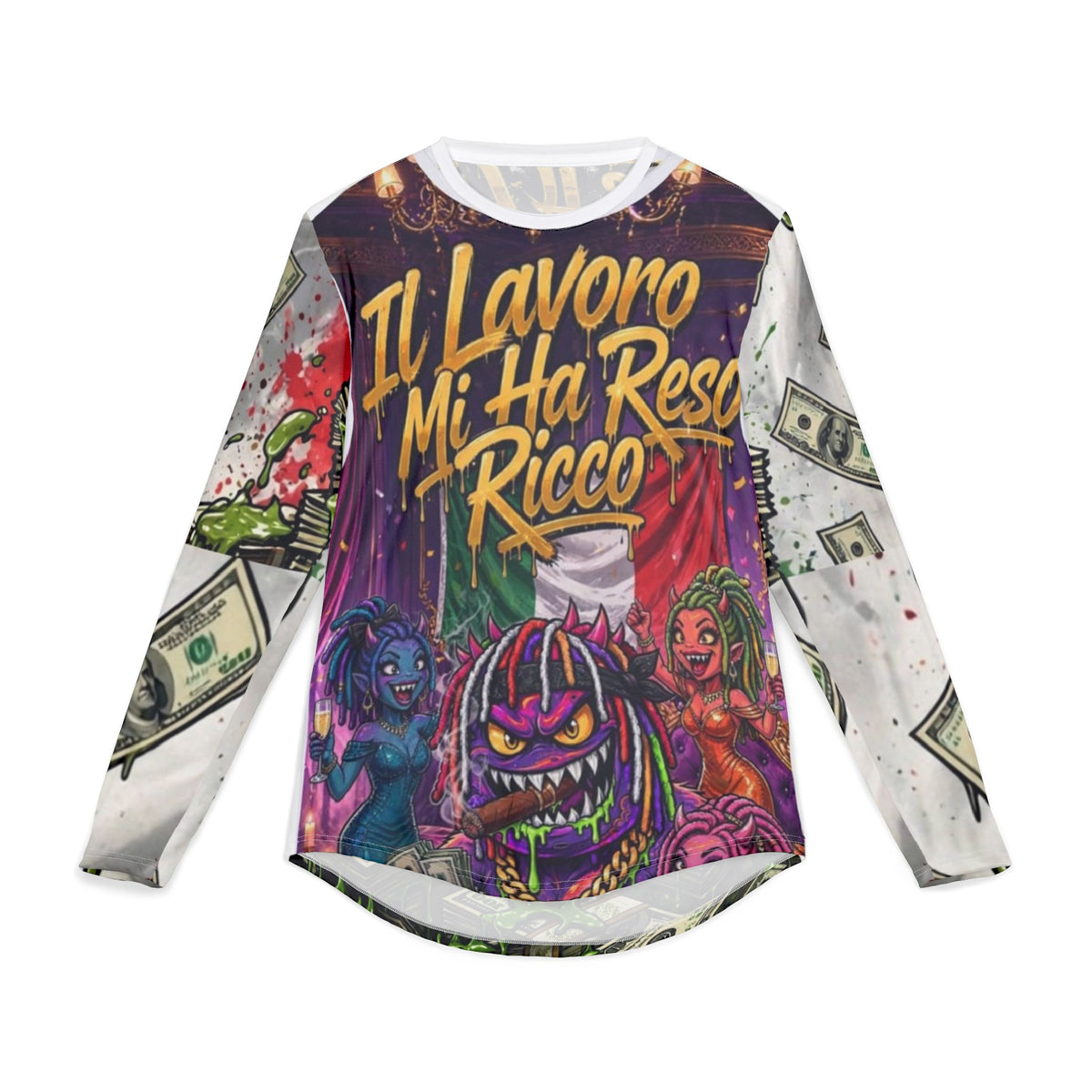 OUTRLIMIT Il Lavoro Mi Ha Reso Ricco AOP Long Sleeve - Italian