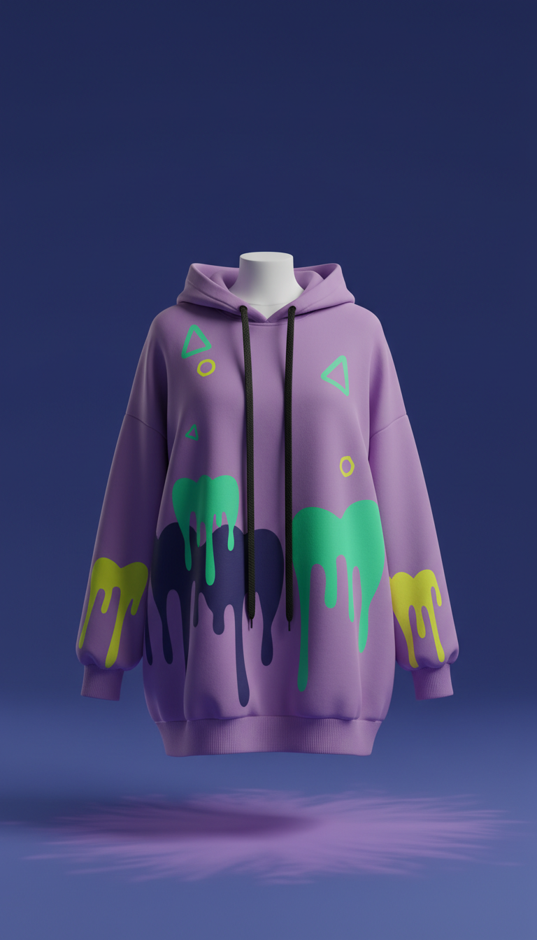 Purple drip oversized hoodie