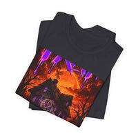 OUTRLIMIT TRAP Round Orange Sun Haunted Tee - Adult