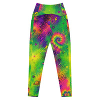 OUTRLIMIT Neon Galaxy All-Over Print Leggings with Pockets