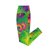 OUTRLIMIT Neon Galaxy All-Over Print Leggings with Pockets