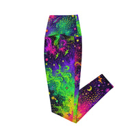 OUTRLIMIT Midnight Galaxy All-Over Print Leggings with Pockets