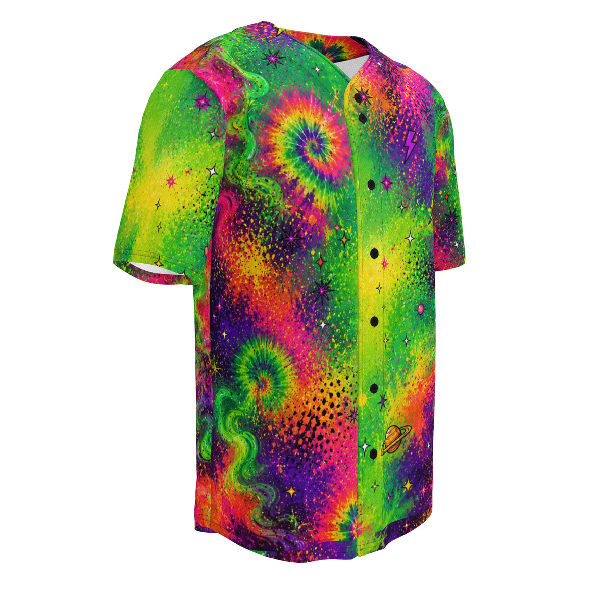 OUTRLIMIT Neon Galaxy All-Over Print Recycled Unisex Baseball Jersey