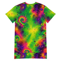 OUTRLIMIT Neon Galaxy All-Over Print T-Shirt Dress