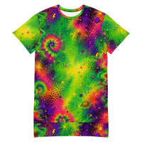 OUTRLIMIT Neon Galaxy All-Over Print T-Shirt Dress