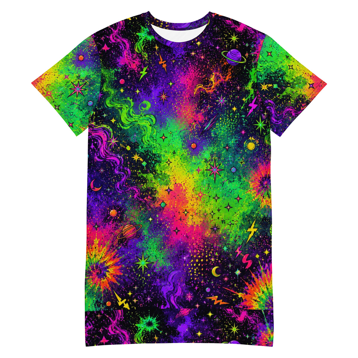 OUTRLIMIT Midnight Galaxy All-Over Print T-Shirt Dress