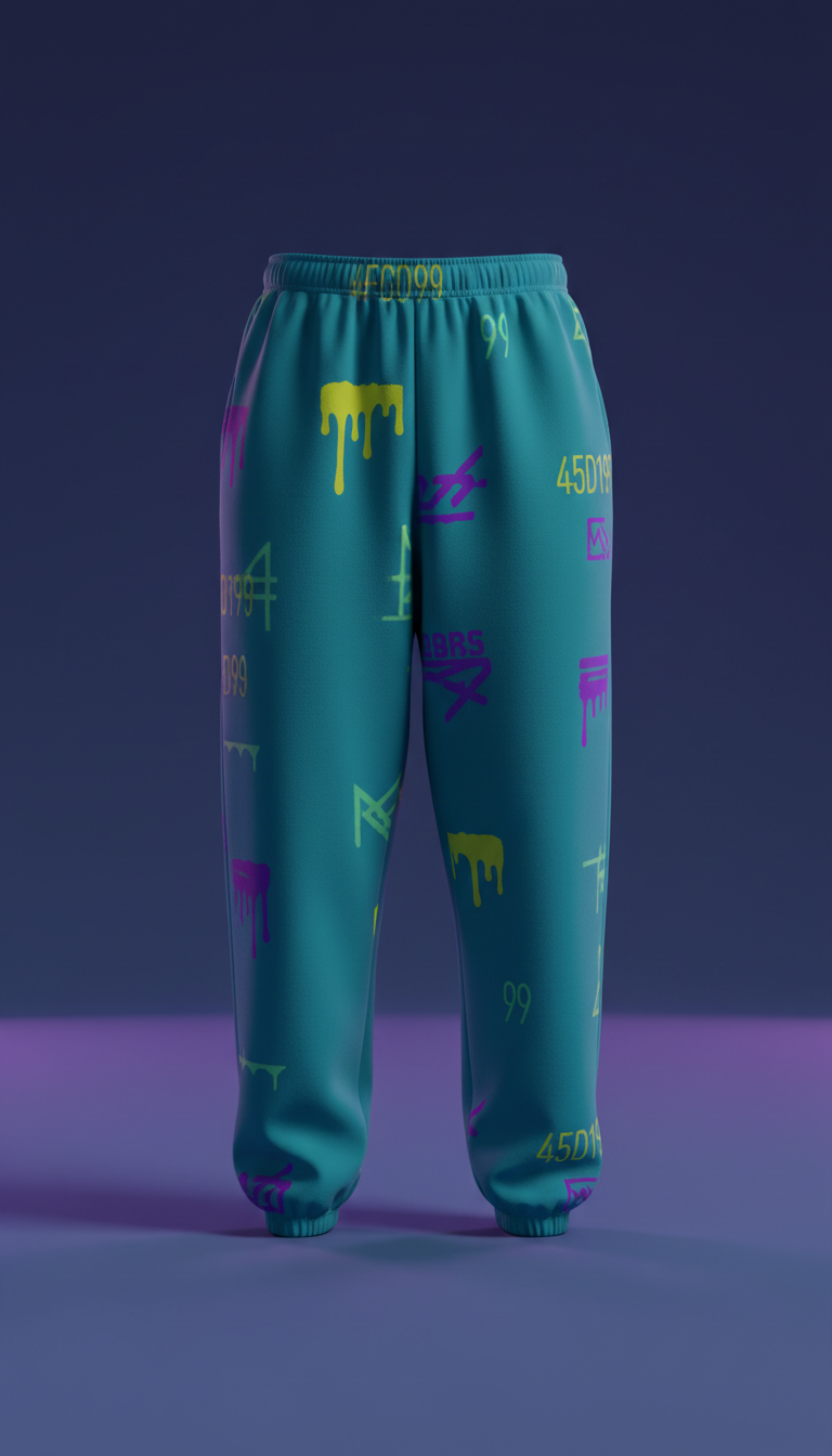 Electric teal sweatpants
